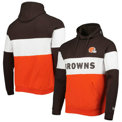 Cleveland Browns New Era Colorblock Current Pullover Hoodie