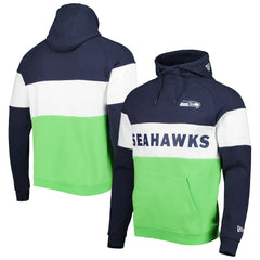 Seattle Seahawks New Era Colorblock Current Pullover Hoodie