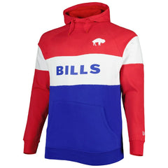 Buffalo Bills New Era Big & Tall Throwback Colorblock Fleece Raglan Pullover Hoodie