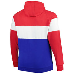 Buffalo Bills New Era Big & Tall Throwback Colorblock Fleece Raglan Pullover Hoodie