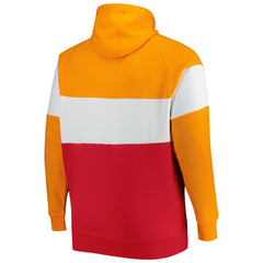 Tampa Bay Buccaneers New Era Big & Tall Throwback Colorblock Fleece Raglan Pullover Hoodie
