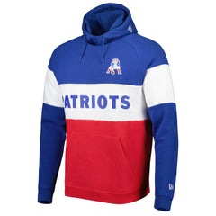 New England Patriots New Era Colorblock Throwback Pullover Hoodie