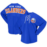 New York Islanders Fanatics Women's Spirit Lace-Up V-Neck Long Sleeve Jersey T-Shirt Online