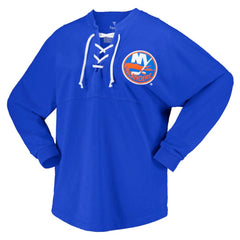 New York Islanders Fanatics Women's Spirit Lace-Up V-Neck Long Sleeve Jersey T-Shirt Online