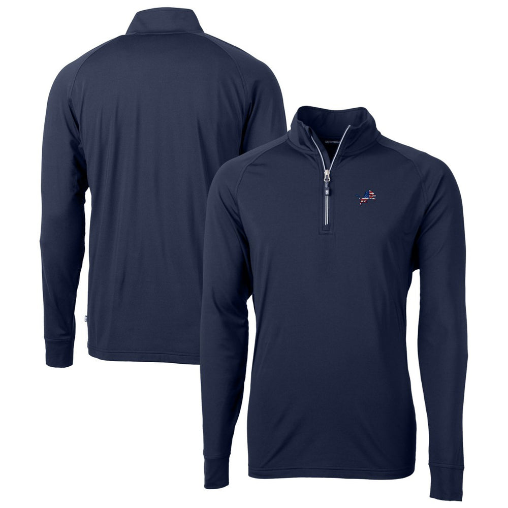 Detroit Lions Cutter & Buck Team Adapt Eco Knit Hybrid Recycled Quarter-Zip Pullover Top