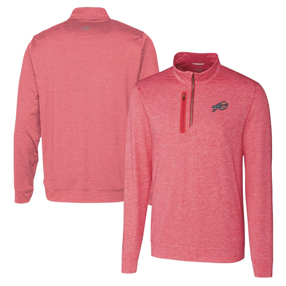 Buffalo Bills Cutter & Buck Americana Stealth Quarter-Zip Pullover Top