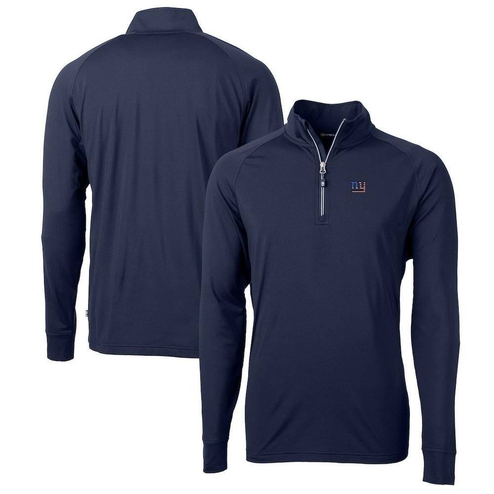 New York Giants Cutter & Buck Big & Tall Adapt Eco Knit Stretch Recycled Quarter-Zip Pullover Top