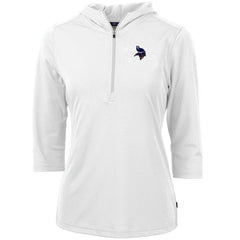 Minnesota Vikings Cutter & Buck Women's Virtue Eco Pique 3/4 Sleeve Half-Zip Pullover Hoodie