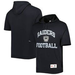 Las Vegas Raiders Mitchell & Ness Washed Short Sleeve Pullover Hoodie