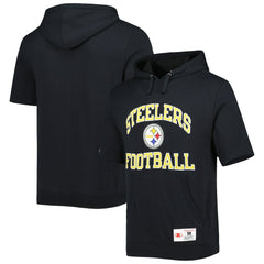 Pittsburgh Steelers Mitchell & Ness Washed Short Sleeve Pullover Hoodie