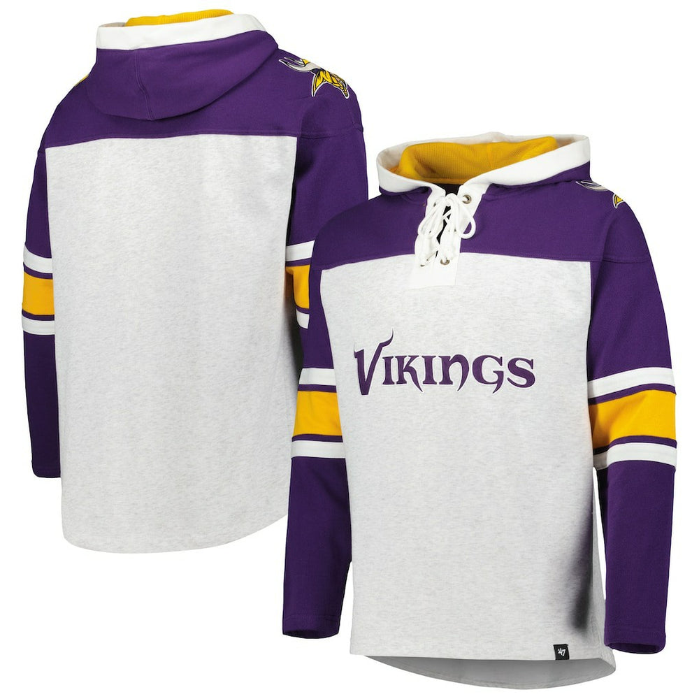 Minnesota Vikings 47 brand '47 Gridiron Lace-Up Pullover Hoodie