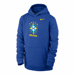 Brazil National Team Youth Club Fleece Pullover Hoodie Royal - Nike