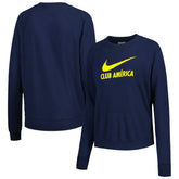 Club America Women's Lockup Varsity Tri-Blend Raglan Pullover Sweatshirt Navy - Nike
