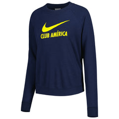 Club America Women's Lockup Varsity Tri-Blend Raglan Pullover Sweatshirt Navy - Nike