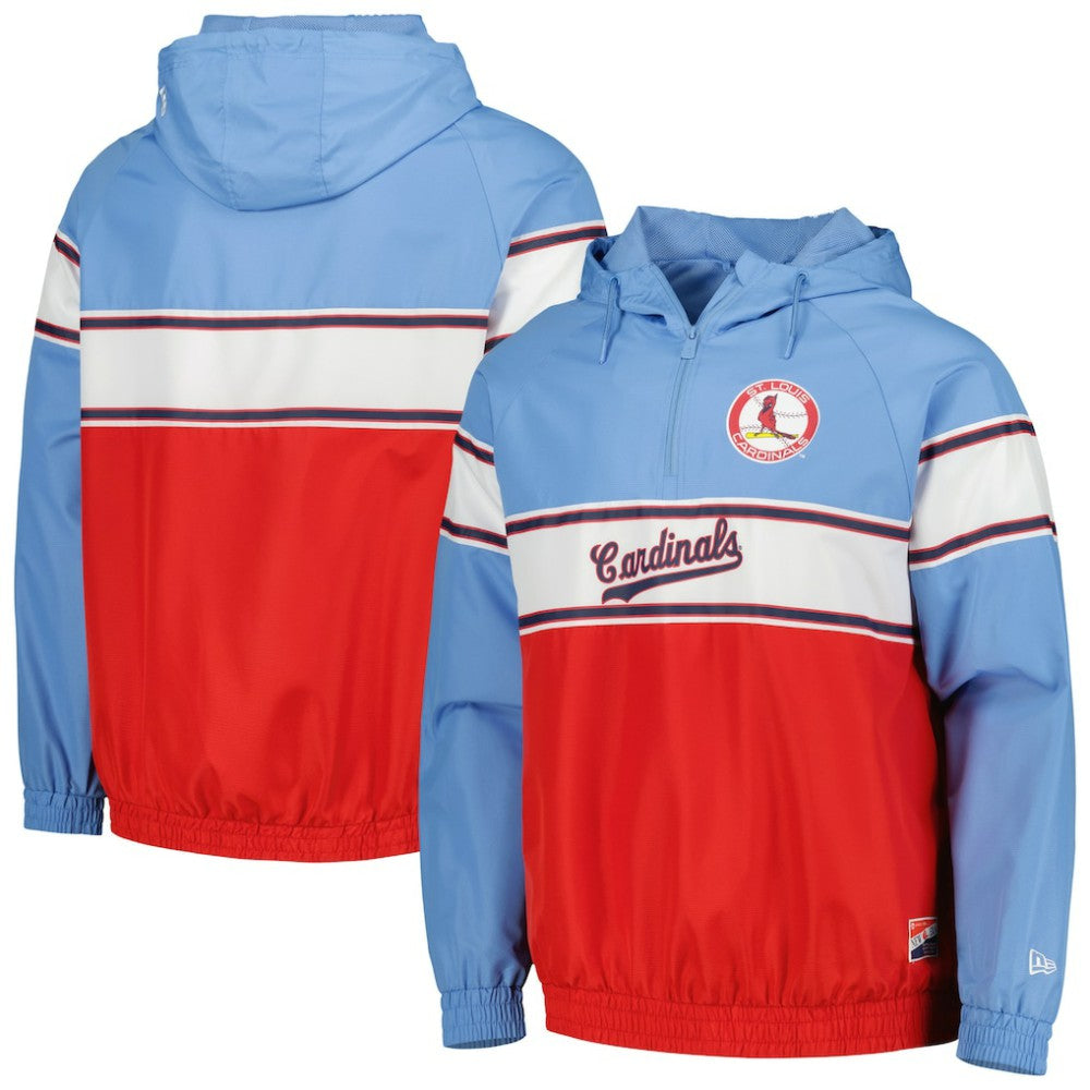 St. Louis Cardinals New Era Ripstop Raglan Quarter-Zip Hoodie | MLB Discount