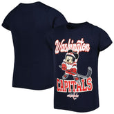 Washington Capitals Girls Youth Mickey Mouse Go Team Go T-Shirt For Sale