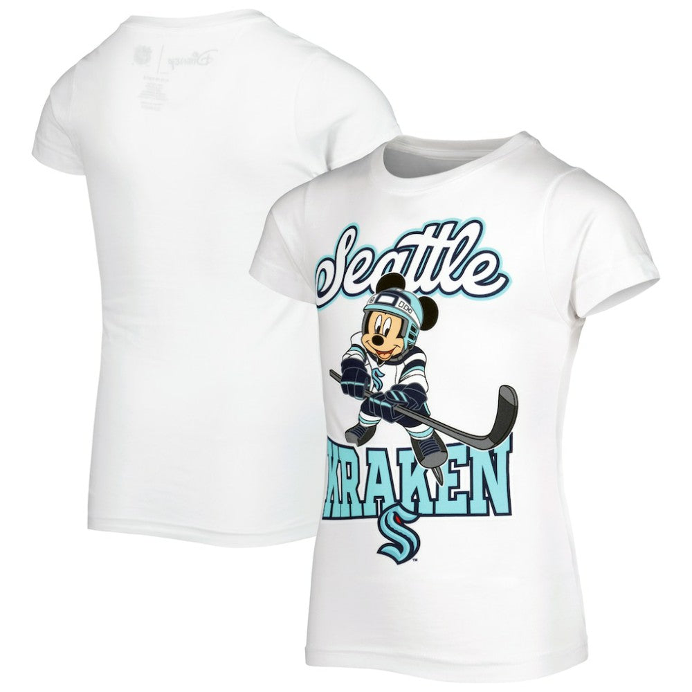 Seattle Kraken Girls Youth Mickey Mouse Go Team Go T-Shirt Discount