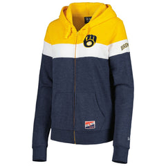 Milwaukee Brewers New Era Women's Colorblock Full-Zip Hoodie Jacket | MLB Sale