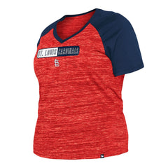 St. Louis Cardinals New Era Women's Plus Size Space Dye Raglan V-Neck T-Shirt | MLB Shop