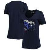 Tennessee Titans New Era Women's Ink Dye Sideline V-Neck T-Shirt