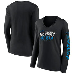 Carolina Panthers Fanatics Women's Hometown Sweep Long Sleeve V-Neck T-Shirt