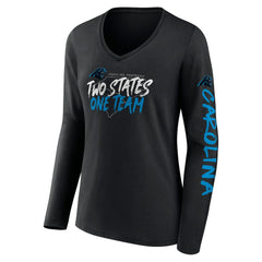 Carolina Panthers Fanatics Women's Hometown Sweep Long Sleeve V-Neck T-Shirt