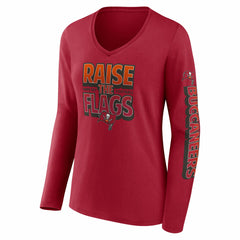 Tampa Bay Buccaneers Fanatics Women's Hometown Sweep Long Sleeve V-Neck T-Shirt