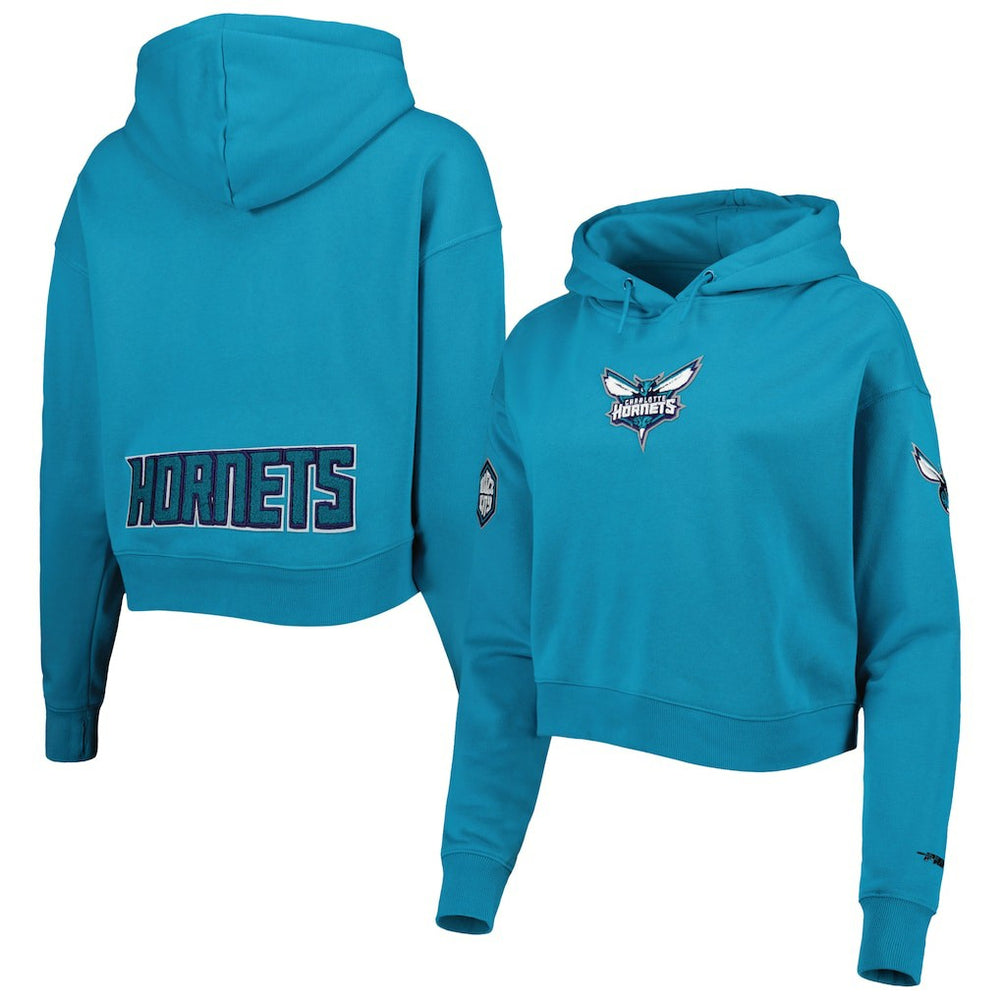 Charlotte Hornets Pro Standard Women's Classic Fleece Cropped Pullover Hoodie For Sale