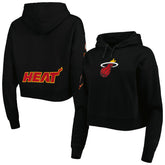 Miami Heat Pro Standard Women's Classic Fleece Cropped Pullover Hoodie Discount