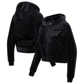Miami Heat Pro Standard Women's Triple Black Velour Full-Zip Hoodie cheap Outlet