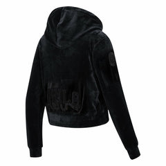 Philadelphia 76ers Pro Standard Women's Triple Black Velour Full-Zip Hoodie discount Online