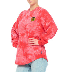 Chicago Blackhawks Fanatics Women's Crystal-Dye Long Sleeve T-Shirt Outlet
