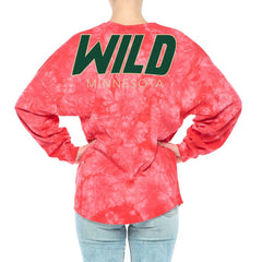 Minnesota Wild Fanatics Women's Crystal-Dye Long Sleeve T-Shirt Discount