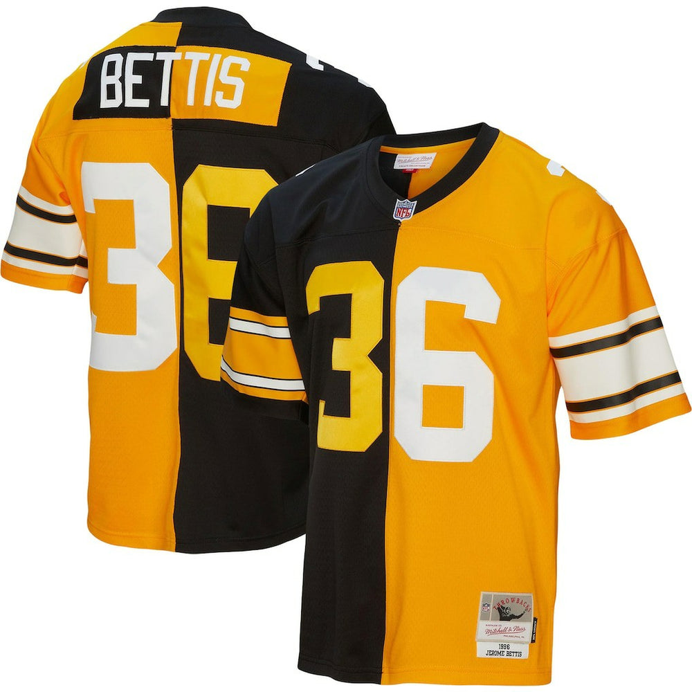 Jerome Bettis Pittsburgh Steelers 1996 Split Legacy Replica Jersey - Black/Gold discount