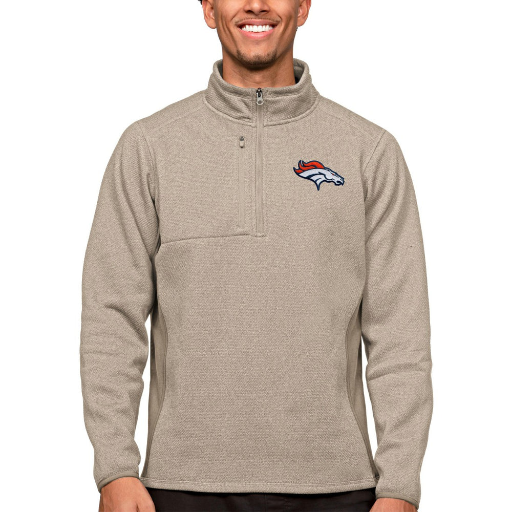 Denver Broncos Antigua Course Quarter-Zip Pullover Top