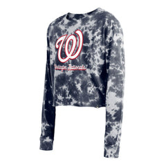 Washington Nationals New Era Women's Tie-Dye Cropped Long Sleeve T-Shirt | MLB Outlet