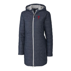 Philadelphia Phillies Cutter & Buck Women's Rainier Primaloft Eco Full-Zip Hoodie Long Coat | MLB Outlet