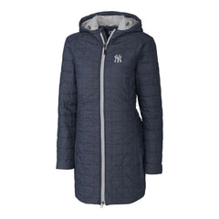 New York Yankees Cutter & Buck Women's Rainier Primaloft Eco Full-Zip Hoodie Long Coat | MLB Sale
