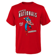 Washington Nationals Youth Team Captain America Marvel T-Shirt | MLB Shop