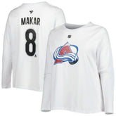 Colorado Avalanche Profile Women's Plus Size Distressed Printed Name & Number Long Sleeve T-Shirt Discount