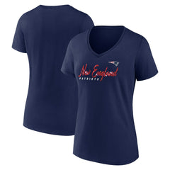New England Patriots Fanatics Women's Shine Time V-Neck T-Shirt
