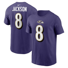 Baltimore Ravens Nike Lamar Jackson Player Name & Number T-Shirt