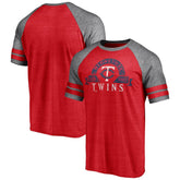 Minnesota Twins Fanatics Utility Two-Stripe Raglan Tri-Blend T-Shirt | MLB New