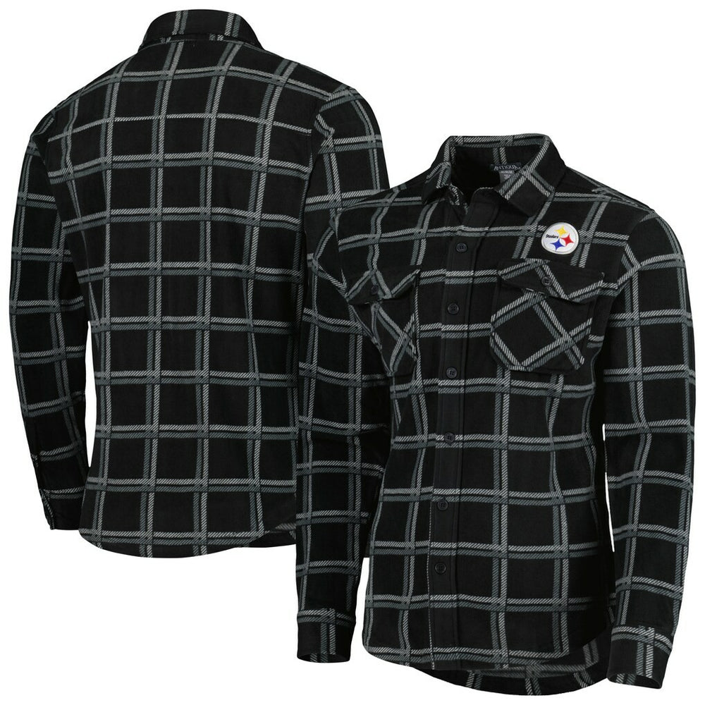 Pittsburgh Steelers Antigua Industry Flannel Button-Up Shirt Jacket