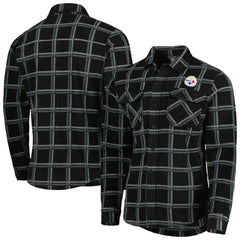 Pittsburgh Steelers Antigua Industry Flannel Button-Up Shirt Jacket