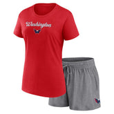 Washington Capitals Fanatics Women's Script T-Shirt & Shorts Set Discount