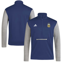 Argentina National Team Crest Long Sleeve Half-Zip Top Navy - Adidas