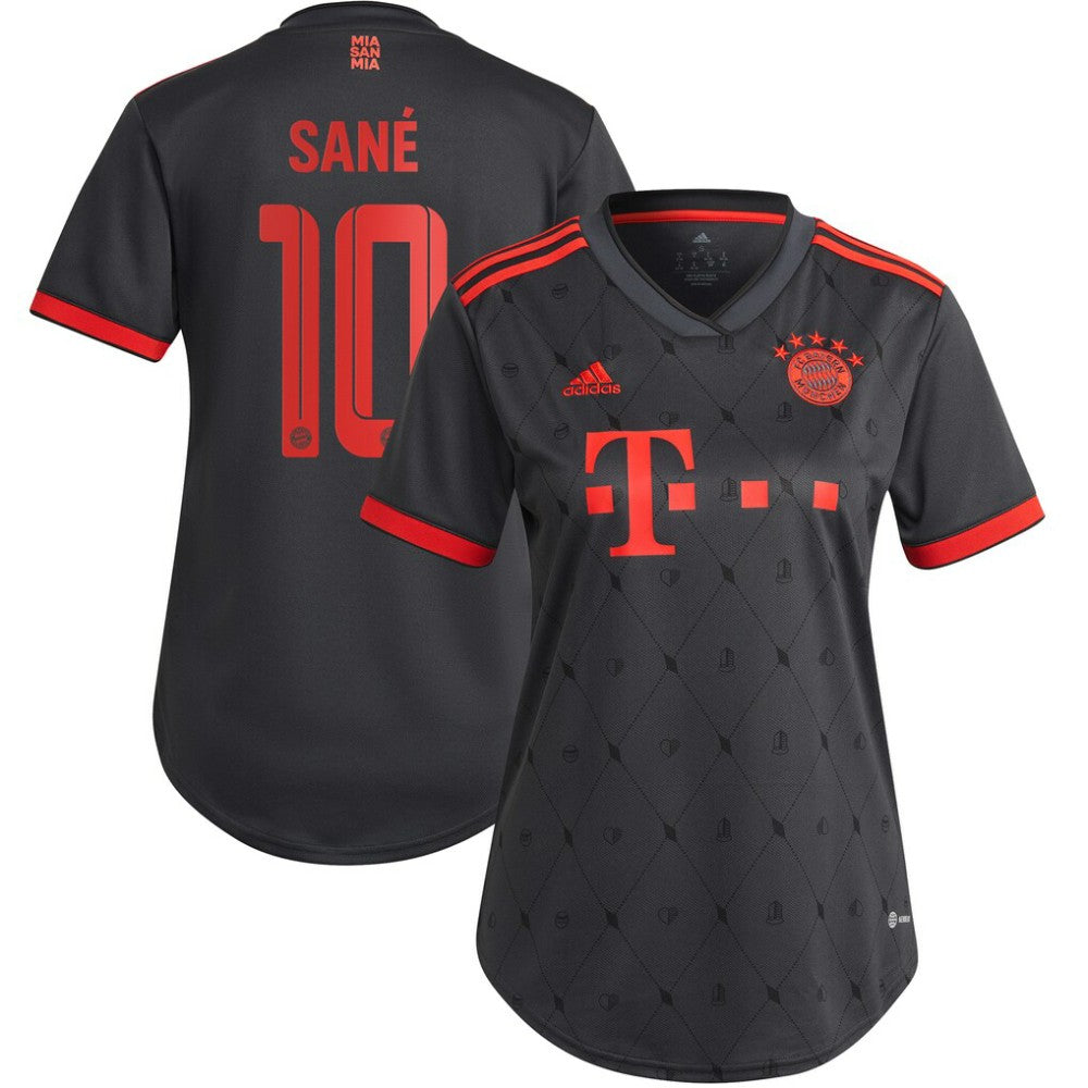 Leroy Sané Bayern Munich Women's 2022/23 Third Replica Player Jersey Charcoal - Adidas
