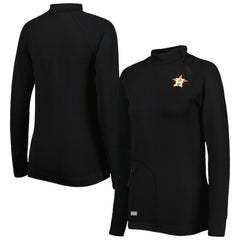 Houston Astros Levelwear Women's Verse Asymmetrical Raglan Tri-Blend Quarter-Zip Jacket | MLB Sale