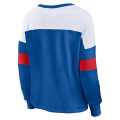 Chicago Cubs Fanatics Women's Even Match Lace-Up Long Sleeve V-Neck T-Shirt | MLB Near me